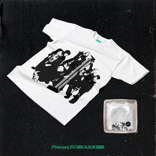 P1Harmony 8th Mini Album - DUH! (MD/Plain White T Ver.) - LIMITED