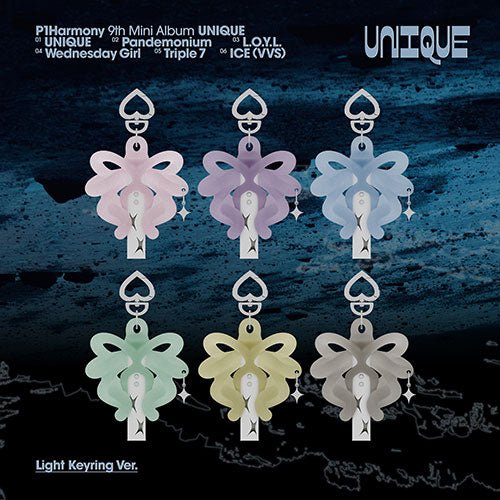 [APPLE MUSIC POB] P1Harmony 9th Mini Album - UNIQUE (Light Keyring Ver.) - KPOP ONLINE STORE USA