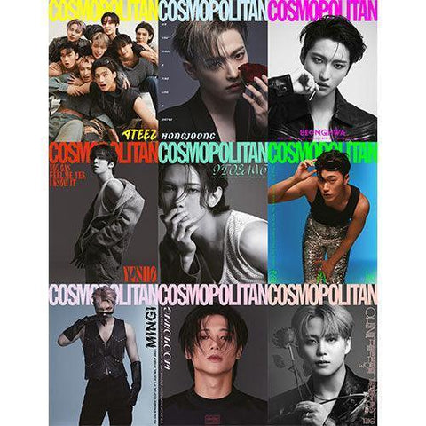COSMOPOLITAN 2023 - 08 ATEEZ Cover + Post Card - KPOP ONLINE STORE USA