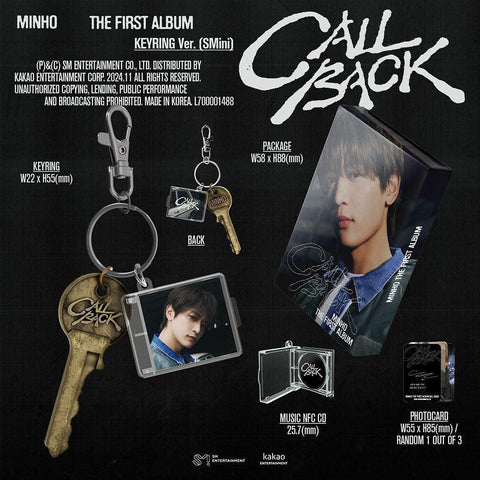 MINHO (SHINee) 1st Album - CALL BACK (Keyring Ver.) - KPOP ONLINE STORE USA